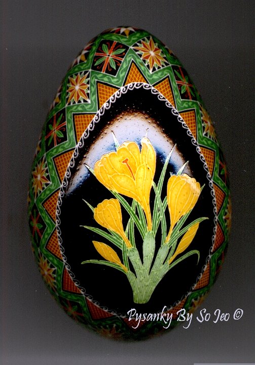 Yellow Crocus Ukrainian Easter Egg Pysanky By So Jeo